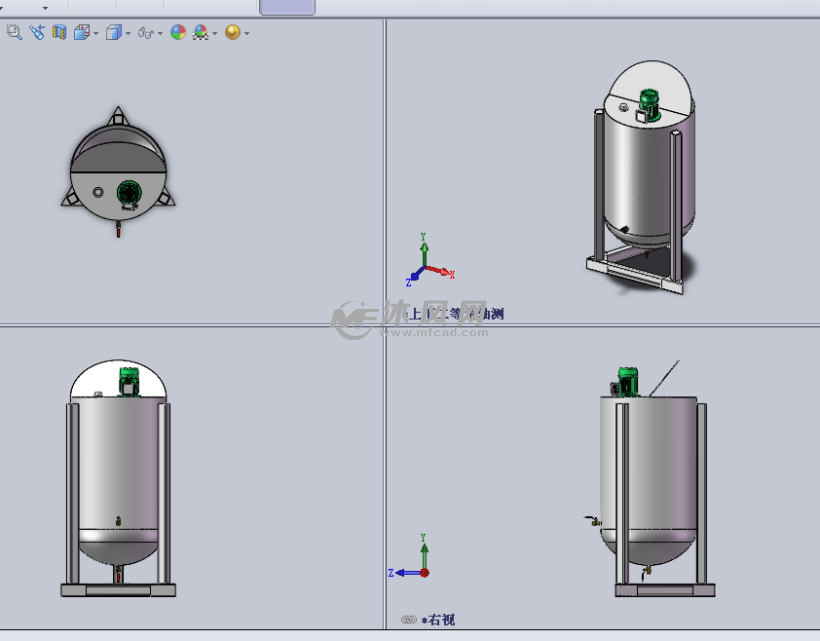 燃料存储罐设计模型三视图