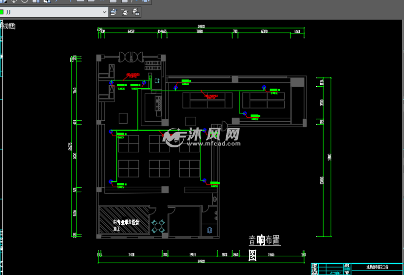 水果生鲜超市装饰装修设计施工图及效果图音响布置