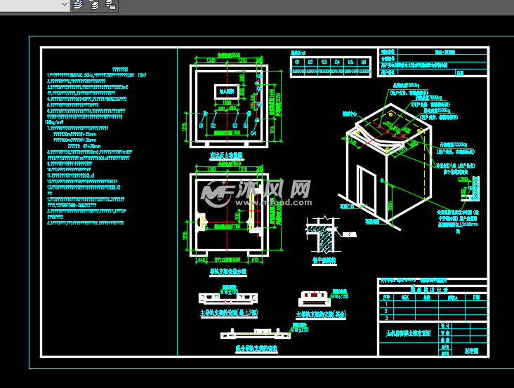 2吨无机房客梯电梯设计详图 - 详图,图库图纸 - 沐风网