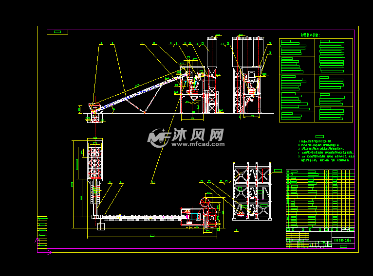 hzs120砼搅拌站设计图