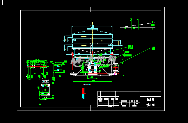 摇摆筛设计图 工程机械/建筑机械图纸 沐风网