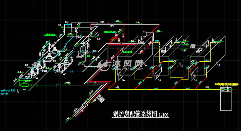 锅炉房配管系统图