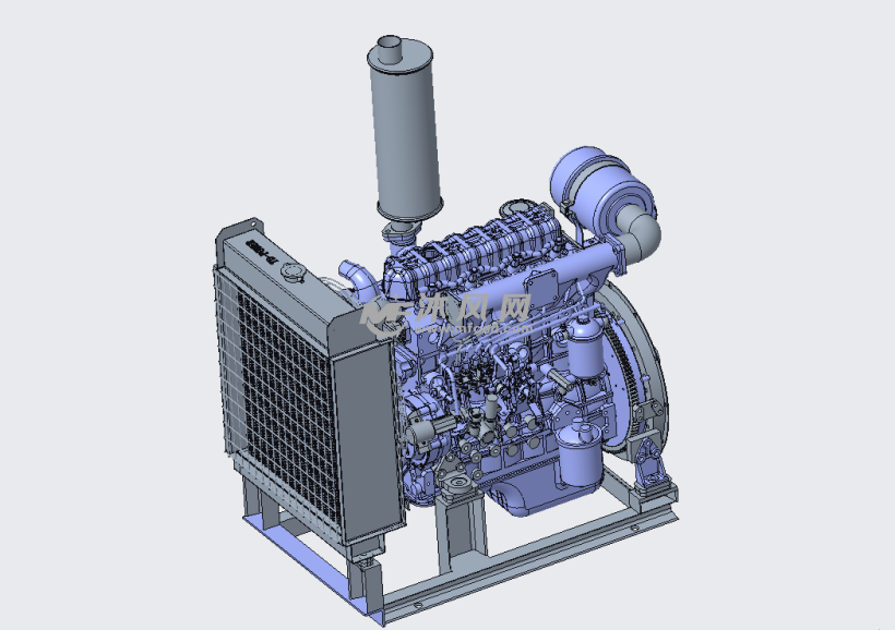 详解的柴油发动机设计模型轴视图