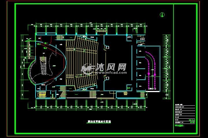 高校音乐厅室内装饰施工图