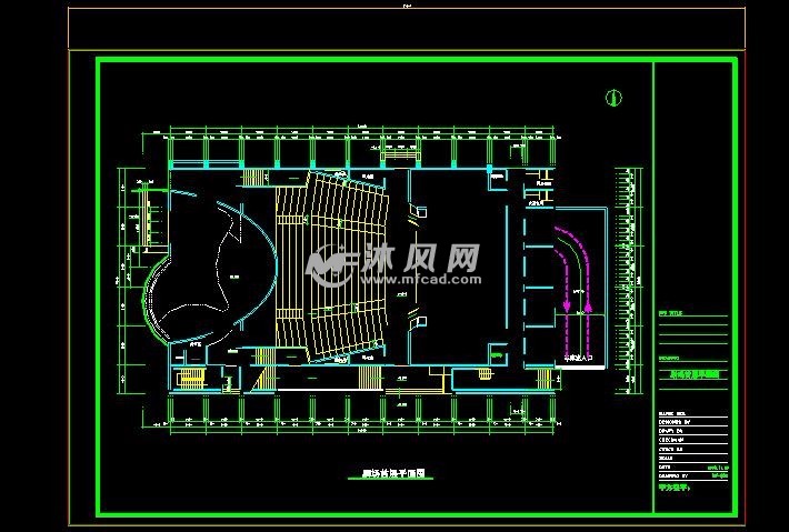 高校音乐厅室内装饰施工图剧场首层平面图