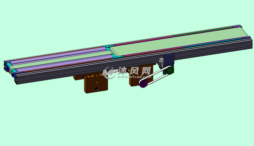 传送带模型双皮带宽度不同结构