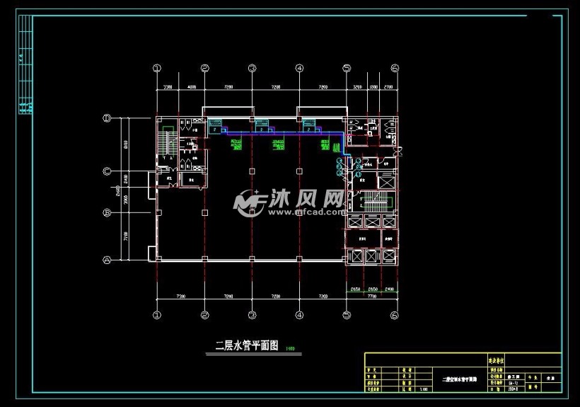 二层水管平面图