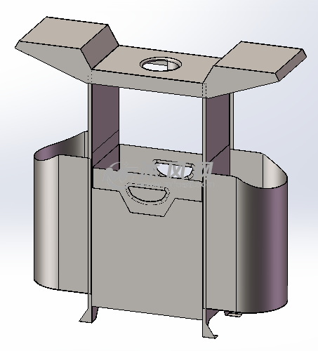钣金垃圾桶模型