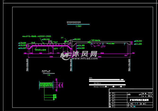 消力池护坦海曼布置以及配筋图纸 护坦和海漫纵剖面图