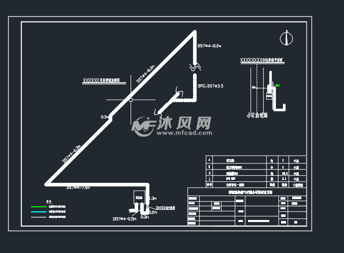 某中学厨房天然气管道竣工图