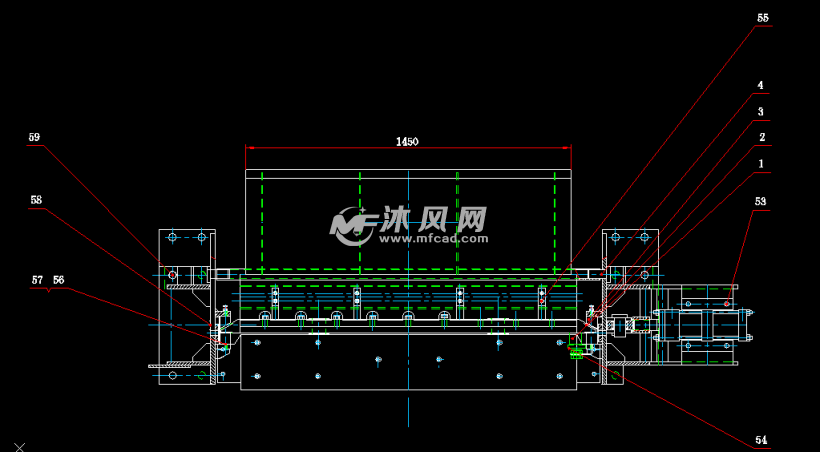 液压剪板机总成详图 机械加工图纸 沐风网