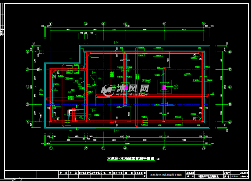 地下300立方消防水池建筑施工图