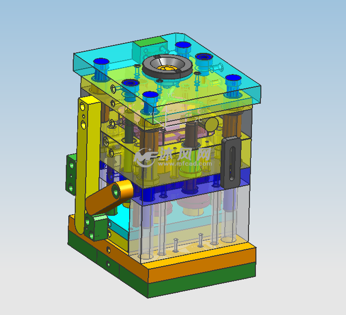 盖子360倒扣模具3d