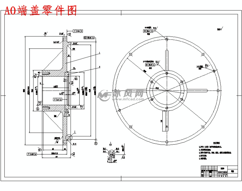 行星减速器端盖ii的钻6-m12螺纹底孔夹具设计及加工工艺端盖零件图