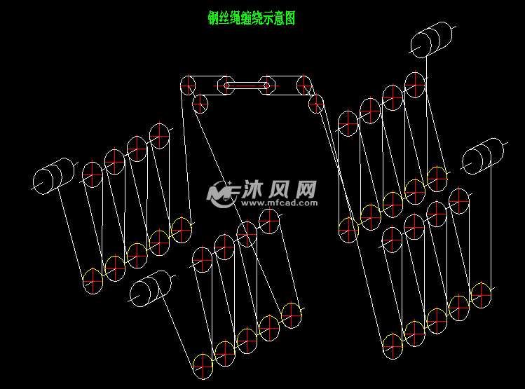 一点起吊钢丝绳缠绕示意图