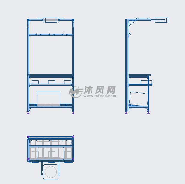铝合金型材工作台总装图 - 工位器具图纸 - 沐风网