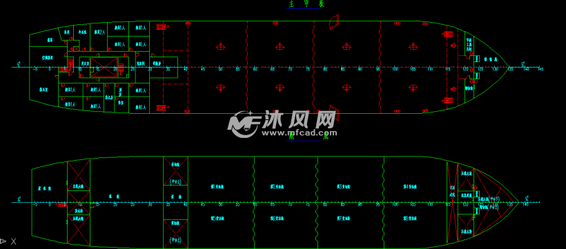99m-3500t原油运输船 主甲板及舱底