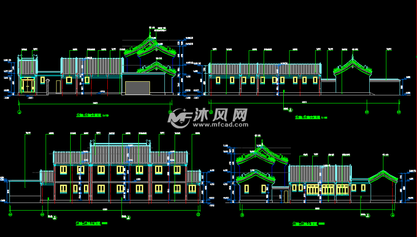 传统中式四合院立面图
