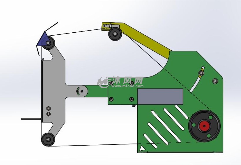 砂带机总装模型 - 机械加工图纸 - 沐风网