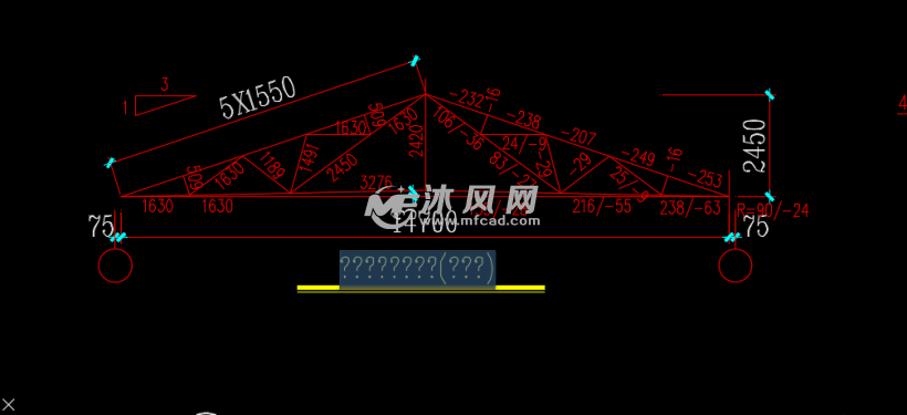 三角形金属架钢结构设计图纸