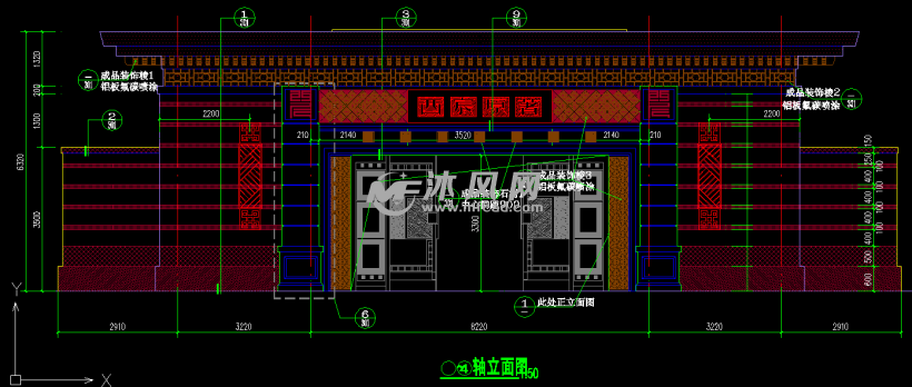 龙湖西宸原著示范区中式仿古大门施工图