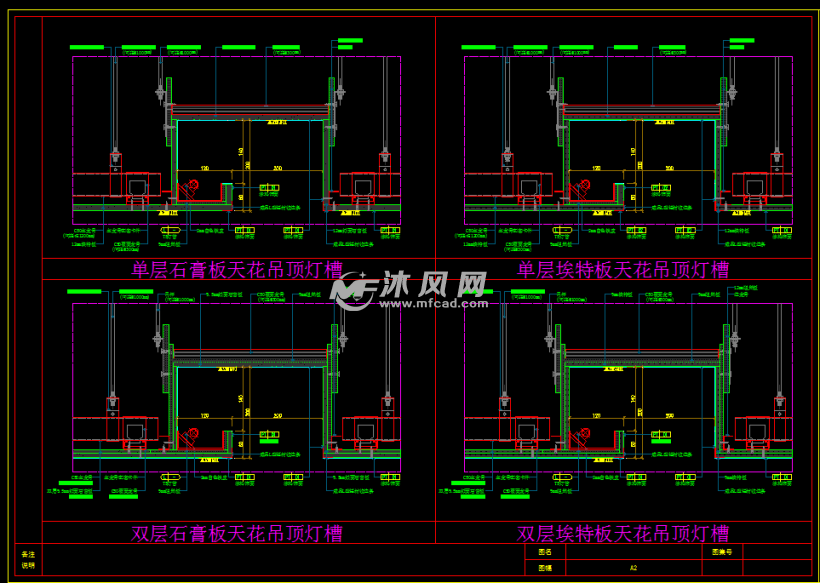 天花吊顶灯槽通用大样