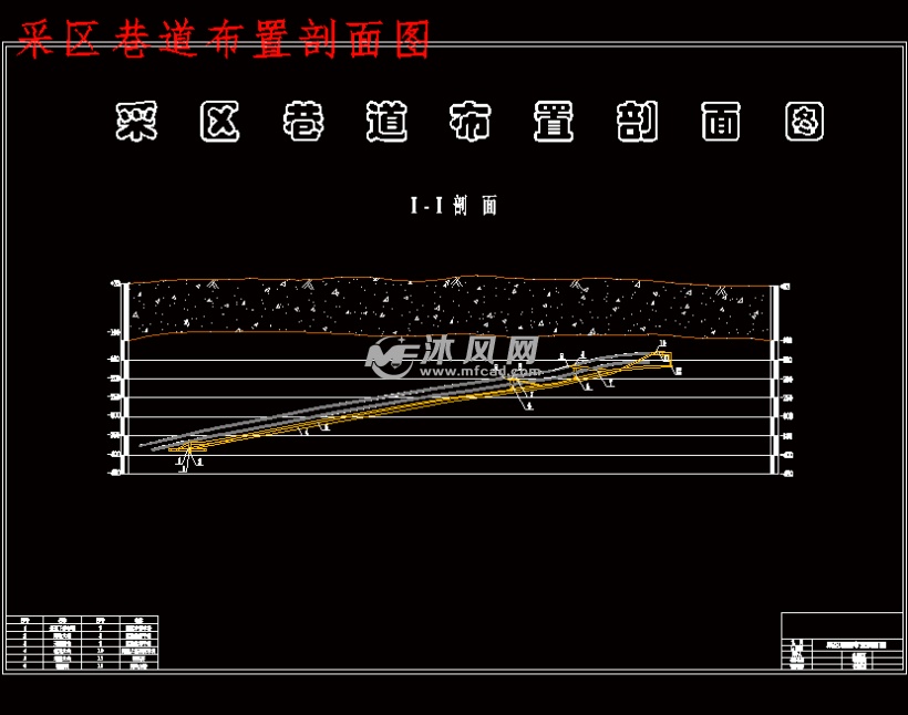 采区巷道布置剖面图