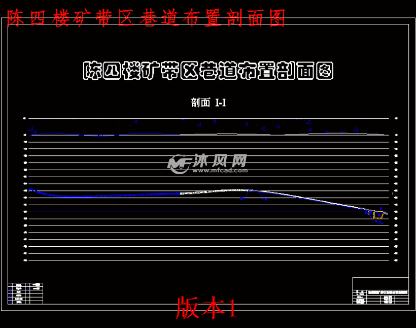 版本1-陈四楼矿带区巷道布置剖面图