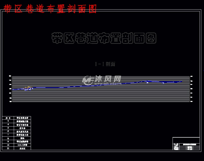 带区巷道布置剖面图