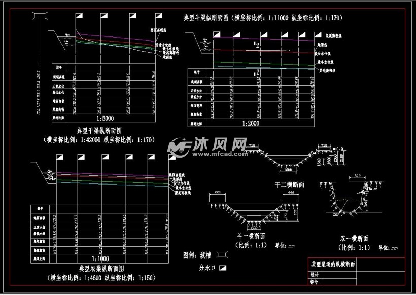 典型支斗农渠纵横断面图