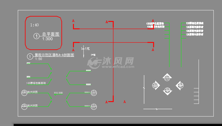 消防车通道大门通用施工设计图纸