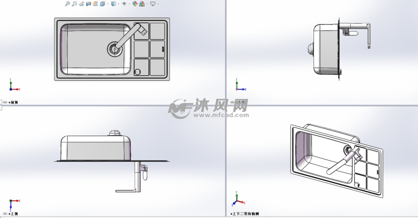 厨房单盆水槽 - 厨房用具图纸 - 沐风网
