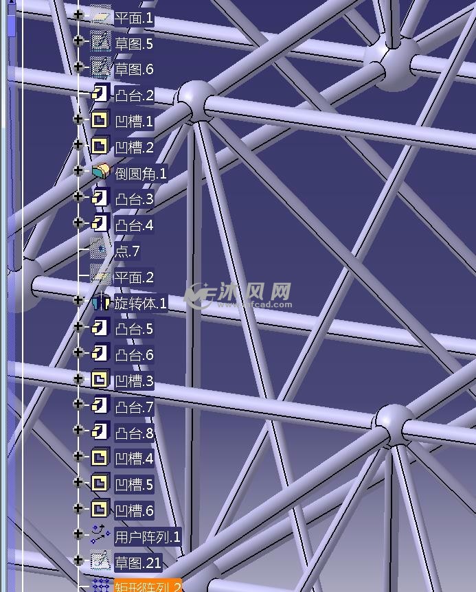 建筑网架三维模型建筑结构