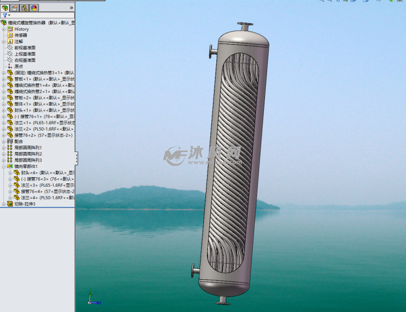 螺纹管缠绕式换热器模型