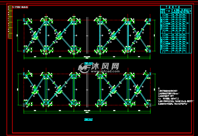 钢结构输煤走廊钢桁架建筑结构施工图