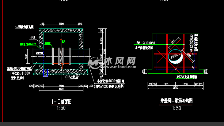 浏阳河管道排气闸阀井设计施工图