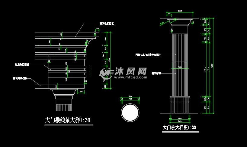 某大门cad施工图 - 建筑图纸 - 沐风网