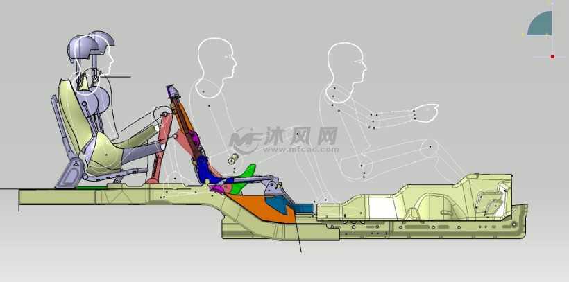 汽车座椅人机布置图 车身内外饰及附件图纸 沐风网