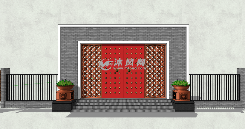 中国红大门