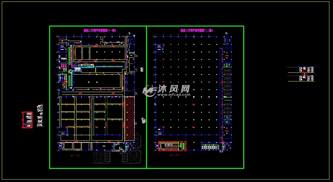 两层铝件机加工车间平面布置图