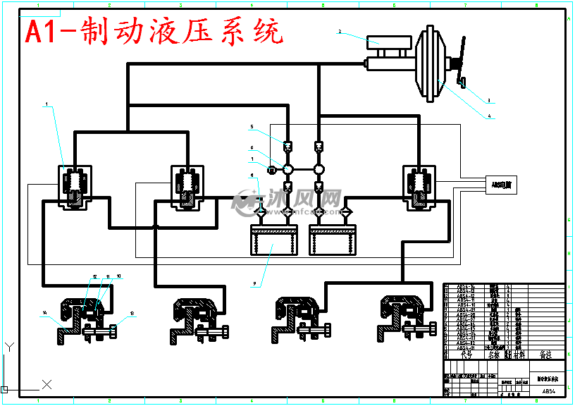 abs汽车防抱死制动系统设计图