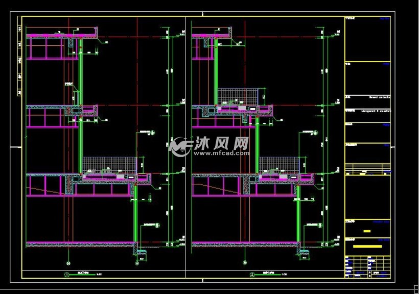 中小学校二区3层食堂建筑结构图