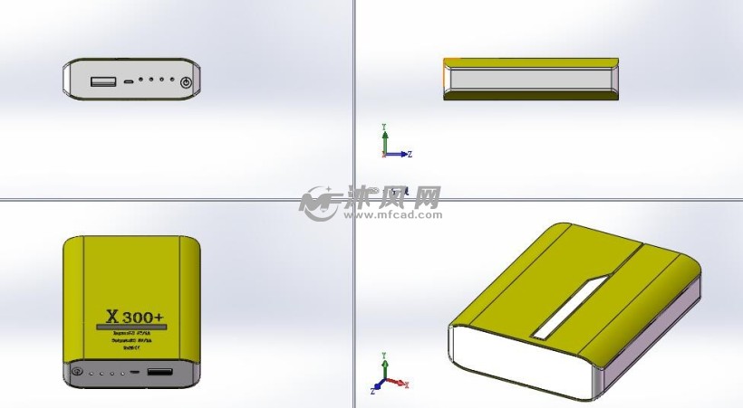 微型掌上充电宝模型 数码产品图纸 沐风网