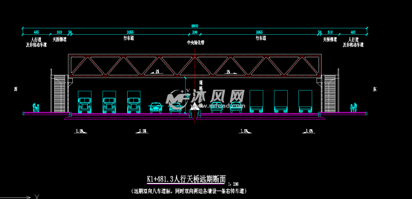 广东墩梁固接跨度441m钢桁架梁结构人行天桥