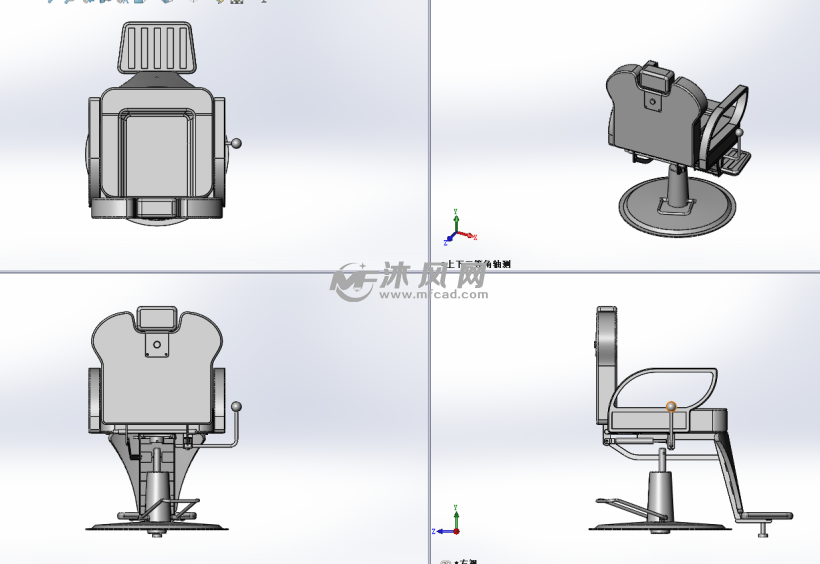 理发转椅三视图