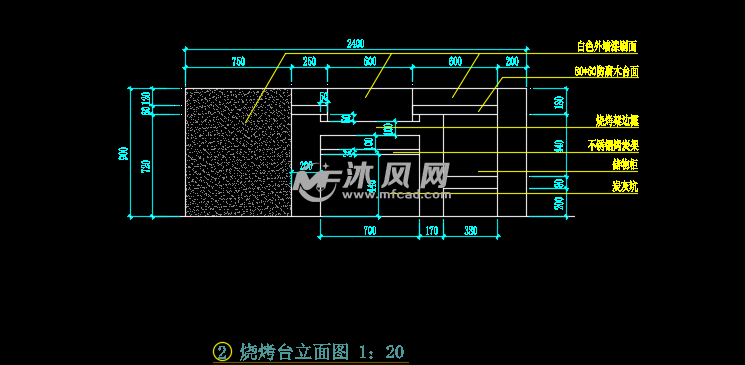 户外烧烤场烧烤台施工大样