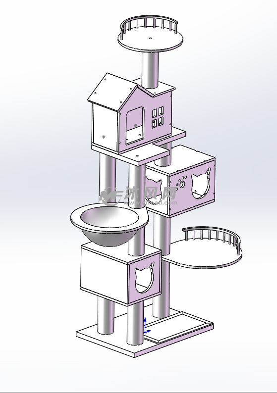 猫爬架模型 - 日常用品图纸 - 沐风网