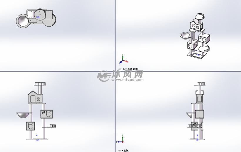 猫爬架三视图
