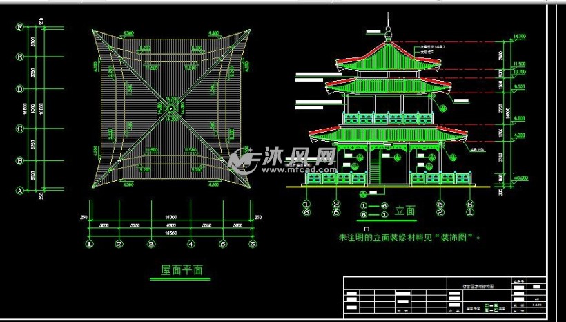 仿古四方阁结构图