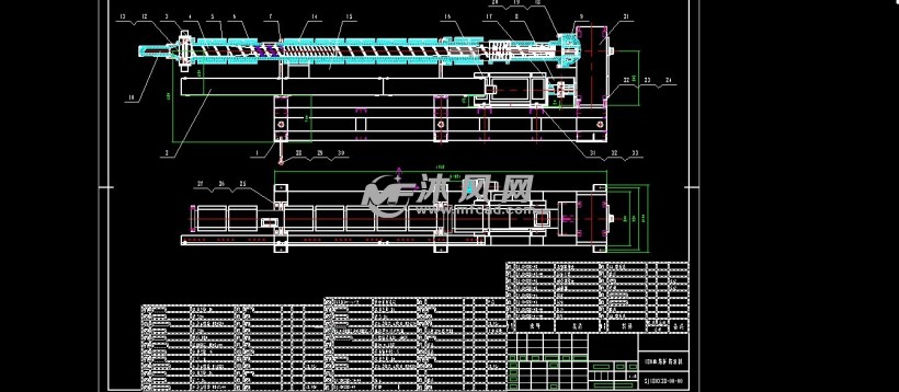 180单螺杆挤出机 - 模具相关设备图纸 - 沐风网